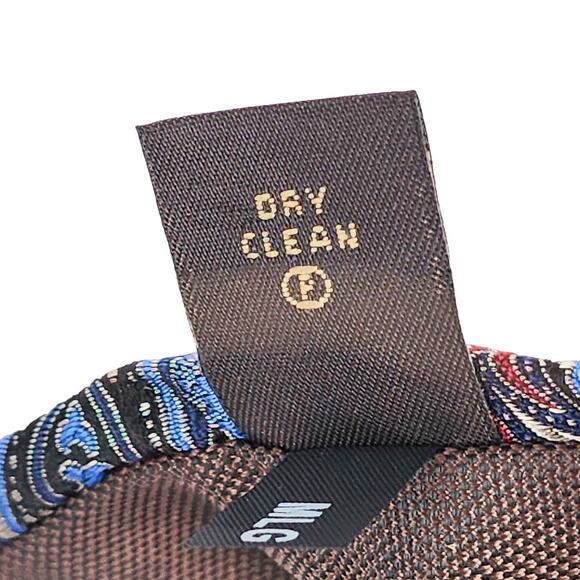 Tasso Elba Men’s Neck Tie 100% Silk Red with Multicolor Paisley Pattern Print - Picture 7 of 7